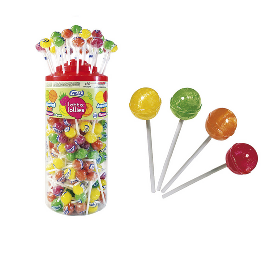 Vidal Assorted Fruits Lollipops Tub Of 150